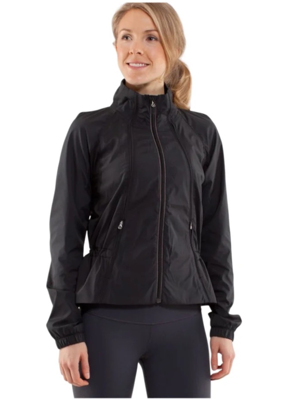 Lululemon Run Travel To Track Black Lined Jacket Size M